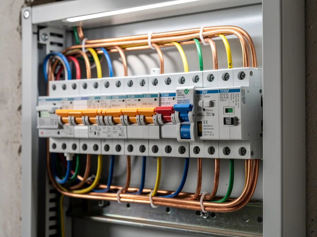 Circuit dédié et disjoncteur ajoutés au tableau électrique pour une borne